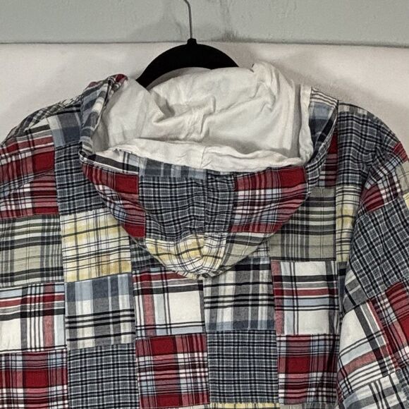 Serengeti Vintage Plaid Patchwork Size 3X Hooded Jacket Lined Zip Cotton Hoodie - Picture 6 of 12